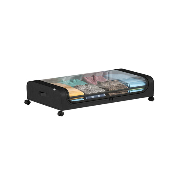 Onderbed Opbergbox met Wielen – Opbergbox Onder Bed 80x44x16 cm – Transparant & Stofvrij – Opbergbox voor Kleding, Schoenen & Beddengoed – Ruimtebesparende Bedlade