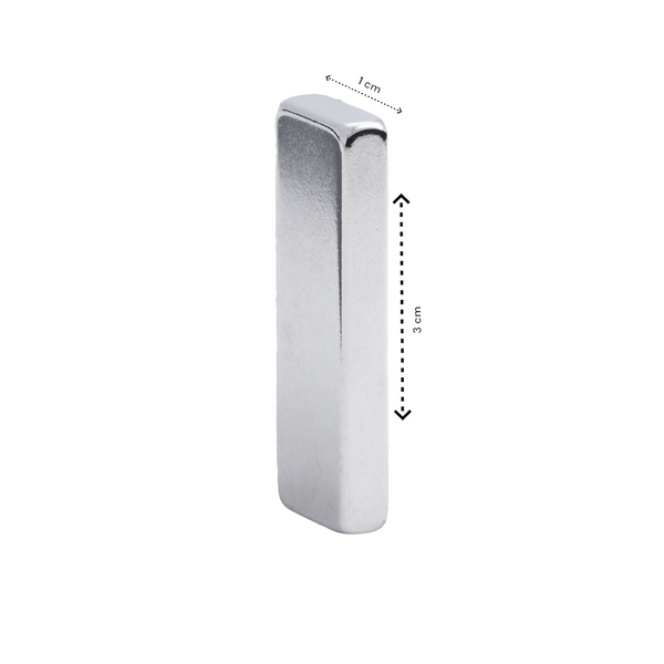 Magneetstrip Zelfklevend - 10 stuks - Sterke Magneet - Rechthoek - 3 cm x 1 cm x 0,4 cm - Messenmagneet