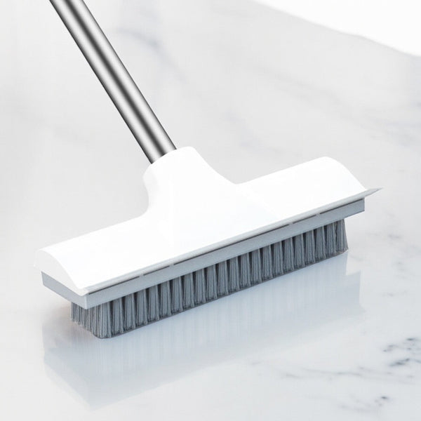 Schrobber 2 in 1 - Trekker douche - Schrobbezem - Luiwagen - Trekker - Schuurborstel - Badkamer borstel vloertrekker met steel schrobborstel - Bezem - vloerwisser badkamer - Schrobborstel Met telescopische steel