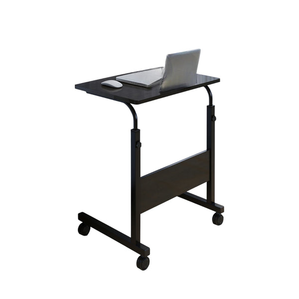 Verstelbare Laptoptafel op Wielen – In Hoogte Verstelbaar (71-98 cm) – 80 cm Breed – Compact Bureau – Verrijdbaar Laptoptafeltje voor Thuis & Kantoor – Zwart