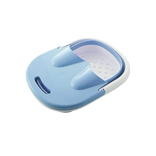 Voetbad Inklapbaar - Wit/Blauw - 44 x 33 x 21,5 CM - Voetenbad Opvouwbaar - Massagebad - Ontspanning