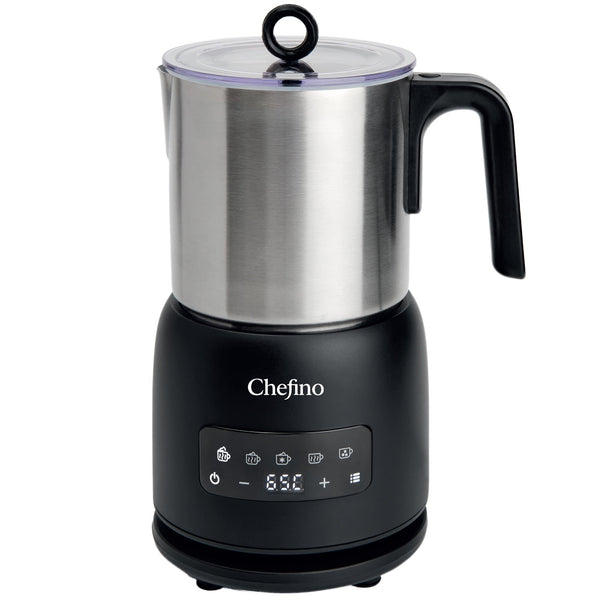 Chefino Melkopschuimer – PFAS-vrij & RVS – 4 Programma’s – Warm & Koud Opschuimen – 300 ml – 550 W – Automatische Uitschakeling – Vaatwasserbestendig – Zwart-Zilver