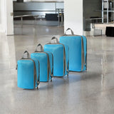 Compressie Packing Cubes - Blauw - 4 stuks - Compression Rits - Organizer Set Voor Koffers en Tassen - Bagage & Backpack Compression