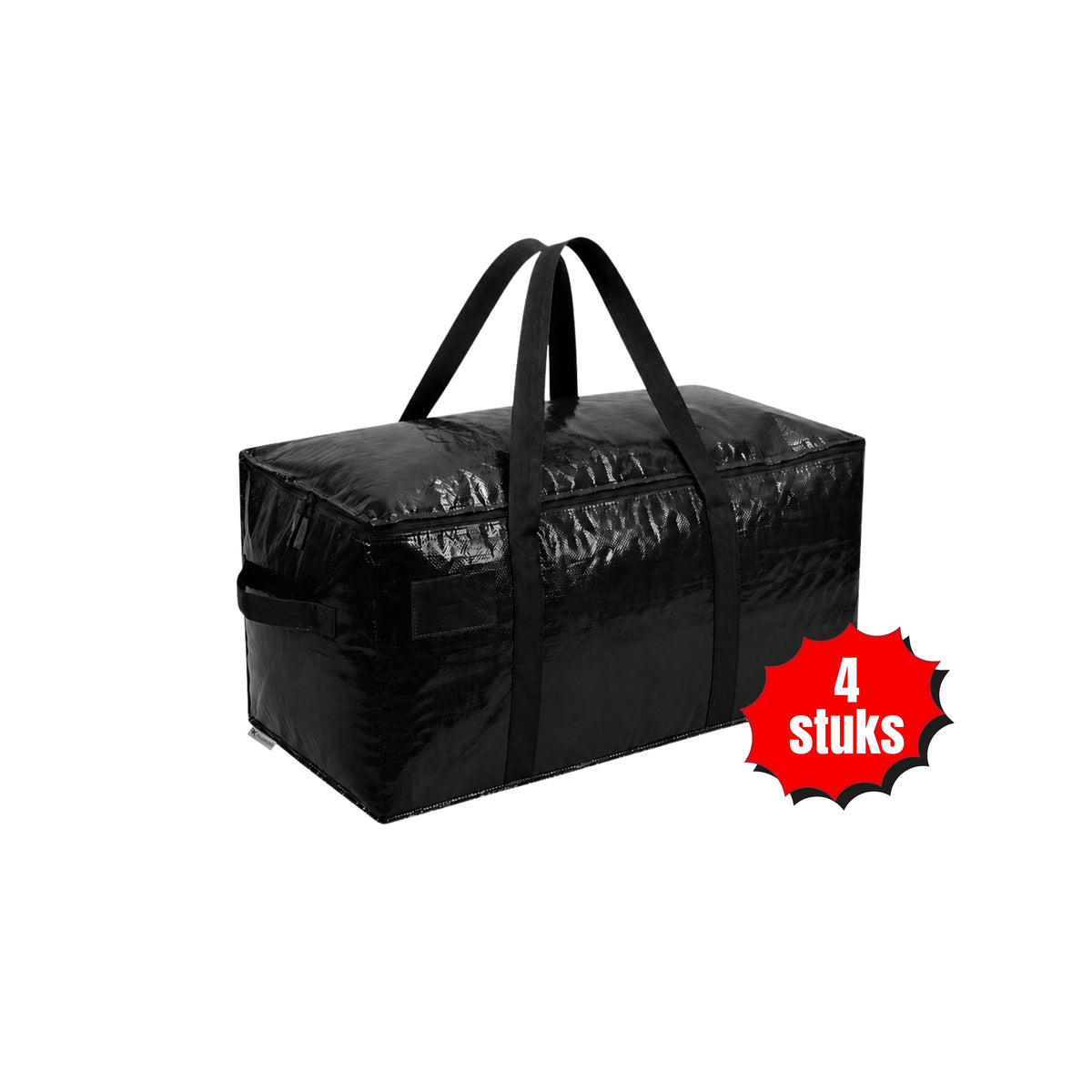 Opbergtassen XL - Zwart - 4 Stuks - 92 Liter - Verhuistassen - Big Shopper - Waterdicht - Opbergzak met Handvat (kopie)