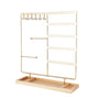 Sieradenhouder - 35 x 30 x 9,5 cm - Goudkleurig - Oorbellenrekje - Display - Hout en Metaal - Oorbellenhouder