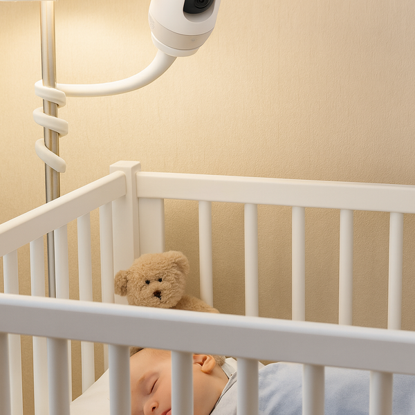 Universele Babyfoon Houder – Flexibele en Draaibare Baby Monitor Beugel – 360° Verstelbare Houder voor Babyfoon en Camera – Veilig en Eenvoudig te Monteren aan Bed of Meubel