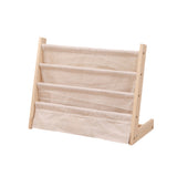 Kinderboekenkast - 60 x 50 x 30 cm - Bruin - Hout met Linnen - Kinderboekenrek - Boekenrek Kinderkamer