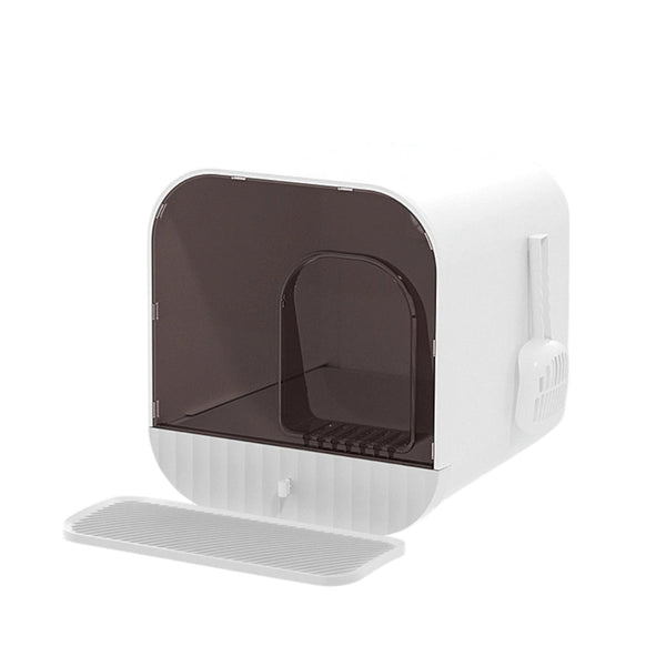 Moderne Kattenbak met Filter en Lade – Gesloten Katten Toilet – Kattenbak met Deur, Schep en Mat – Grote Hygiënische Kattenbak voor Binnen en Buiten