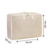 Opbergzak XXL Dekbed - Beige - 70 x 50 x 30 cm - Opbergtas voor Dekbed en Kleding - Kledingzak XXL