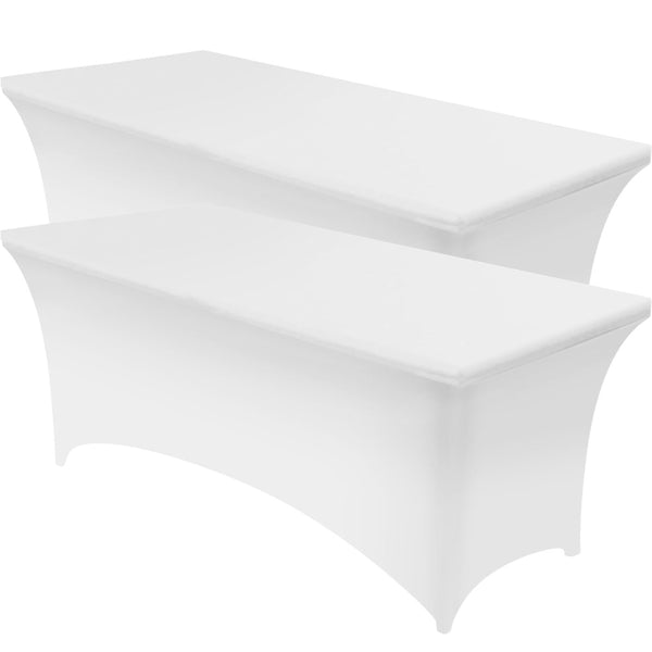 Rechthoekige Tafelhoes Stretch – 180 x 75 x 75 cm – Elastisch & Strak – Wasbaar – Wit – Voor Feesten, Beurzen & Evenementen (kopie)