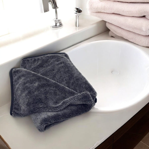 Droogdoek Badkamer - 80x60 cm - Grijs - Microvezeldoek - Autowas Doek