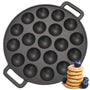 Chefino Poffertjespan Gietijzer 24 cm – 19 Poffertjes Tegelijk – Geschikt voor Gas, Inductie, Keramisch en Oven – BPA-vrij, Anti-aanbaklaag