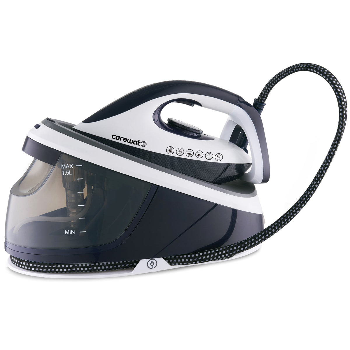 Carewat Stoomstrijkijzer met Stoomgenerator - Wit - 2200W - 1.5L Uitneembare Watertank - 100 g-min Stoomproductie - Keramische Zoolplaat - 3.0 Bar Stoomdruk - Anti-Oververhitting - Geschikt voor alle stoffen