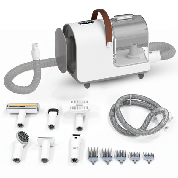Carewat 6-in-1 Huisdier Stofzuiger en Trimmer Set – Professionele Hondentondeuse met Stofzuiger – Trimset Hond en Kat – Stil, Krachtig en Hygiënisch