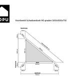 Kopu® Schaduwdoek Driehoek 5x5x7,1 mtr 230 grams Waterdicht - Creme