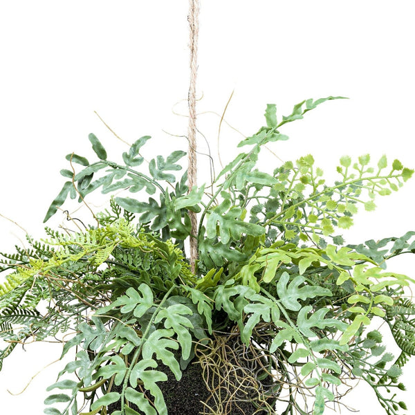Kopu Kunstplant BOL met diverse Varen Hangplanten 25 cm - Groen