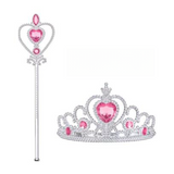 Prinsessen Accessoireset: Kroon, Toverstaf en Handschoenen - Roze