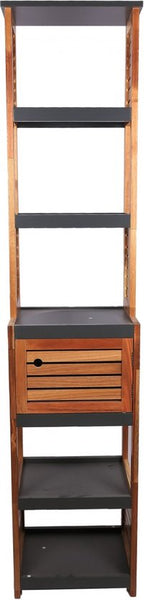 Acaciahout Hoge Badkamerkast 1 deur en 5 legplanken 30x38x170 cm