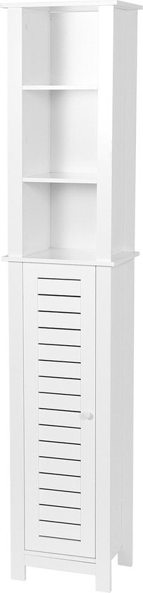 Badkamerkast Hoog Santorini met 1 deur en 6 planken - 173 cm - Wit