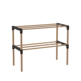 Schoenenrek 2 Lagen – Zwart - Compact Houten Schoenenkast – Ruimtebesparend Schoenenrek voor 6+ Paar – Duurzaam & Modern Design – 51 x 23 x 39 cm