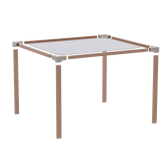 FixWood Kinder Tafel- en Stoelenset – Natuurlijk Hout & Kunststof – Duurzaam Speel- en Leermeubel – 3-delig (1 Tafel + 2 Stoelen)