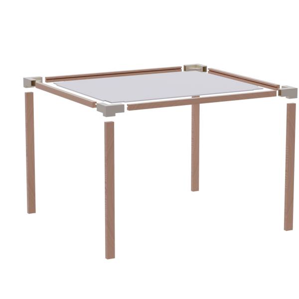 FixWood Kinder Tafel- en Stoelenset – Natuurlijk Hout & Kunststof – Duurzaam Speel- en Leermeubel – 3-delig (1 Tafel + 2 Stoelen)