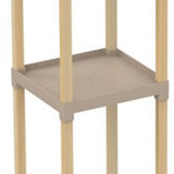 Fixwood Houten Staande Lamp met 3 Planken – Scandinavisch Design – Etagère Vloerlamp – Hout & Linnen – Warm Wit Licht – Voor Woonkamer, Slaapkamer of Kantoor