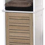 Badkamerkast Stockholm met deur en 6 planken 35x26x173 cm - Wit/Bruin