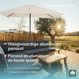 Kopu® Leon Parasol Rechthoek 150x250 cm - Balkonparasol met Hoes - Creme