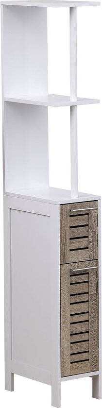 Badkamerkast Stockholm met 2 deuren en 2 legplanken 30x18x130 cm