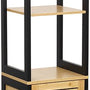 Bamboe Hoge Badkamerkast Kolomkast 30x38x170 cm Bruin/Zwart