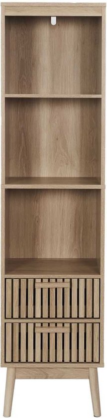 Badkamerkast Klaus - Kolomkast Hoog met Panelen design 30x40x160 cm - Bruin