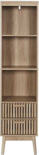 Badkamerkast Klaus - Kolomkast Hoog met Panelen design 30x40x160 cm - Bruin