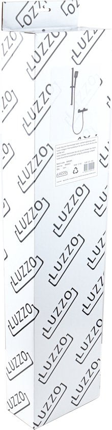Luzzo® Square Black Doucheset Thermostaatkraan met Glijstang - Zwart