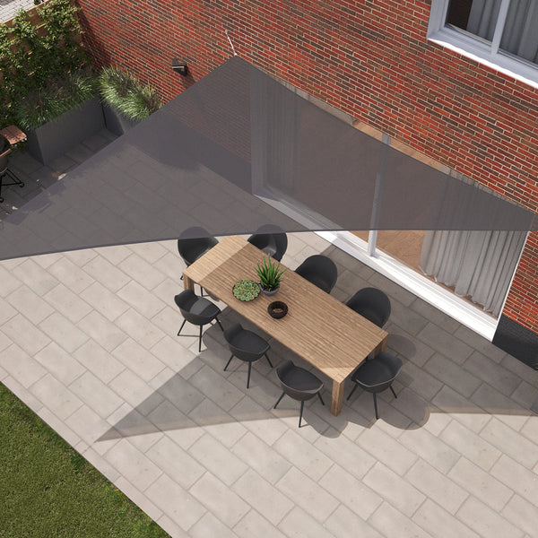 Kopu® Schaduwdoek Driehoek 5x5x7,1mtr 280 grams Waterdoorlatend Grijs