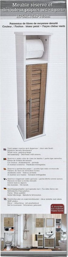Toiletrolhouder met toiletroldispenser - 18x18x75