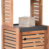 Acaciahout Hoge Badkamerkast 1 deur en 5 legplanken 30x38x170 cm