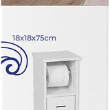 Toiletrolhouder met toiletroldispenser Santorini - 18x18x75 cm - Wit