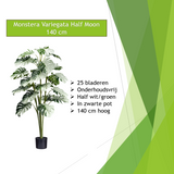 Kopu® Kunstplant Monstera Variegata Half Moon 140 cm - 25 bladeren