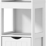Badkamerkast - Kolomkast 2 lades en 3 planken 30x30x141 cm - Wit