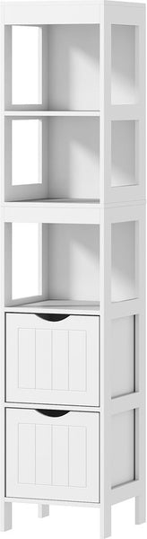 Badkamerkast - Kolomkast 2 lades en 3 planken 30x30x141 cm - Wit