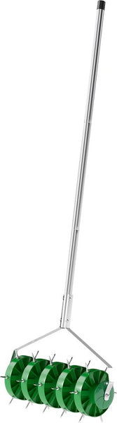 Gazonbeluchter Verticuteerder 45cm Breed met 30 Stalen Spikes -Groen
