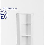 Badkamerkast Hoog Santorini met 1 deur en 6 planken - 173 cm - Wit