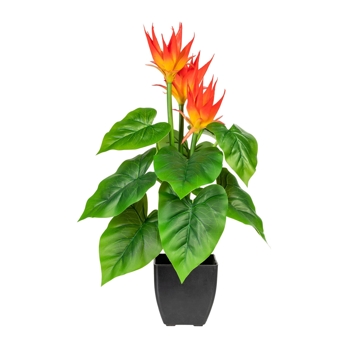 Kopu® Kunstplant Guzmania 58 cm met 3 oranje bloemen - Nepplant