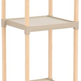 Fixwood Houten Modulaire Opbergrek – Massief Hout & Kunststof – Badkamerrek, Keukenrek of Plantenrek – 127 cm Hoog – Beige-Naturel