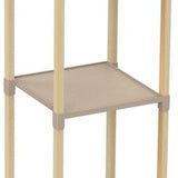 Fixwood Houten Staande Lamp met 3 Planken – Scandinavisch Design – Etagère Vloerlamp – Hout & Linnen – Warm Wit Licht – Voor Woonkamer, Slaapkamer of Kantoor
