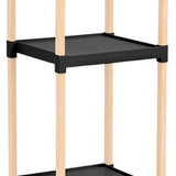 Fixwood Houten Modulaire Opbergrek – Massief Hout & Kunststof – Badkamerrek, Keukenrek of Plantenrek – 127 cm Hoog – Zwart-Naturel