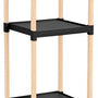 Fixwood Houten Modulaire Opbergrek – Massief Hout & Kunststof – Badkamerrek, Keukenrek of Plantenrek – 127 cm Hoog – Zwart-Naturel