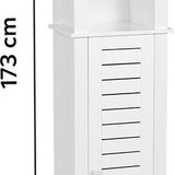 Badkamerkast Hoog Santorini met 1 deur en 6 planken - 173 cm - Wit
