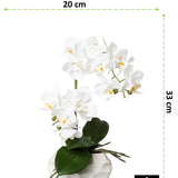 Kopu Kunstplant Orchidee 33 cm In Witte Sierpot 13x9cm - Wit
